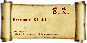 Brummer Kitti névjegykártya